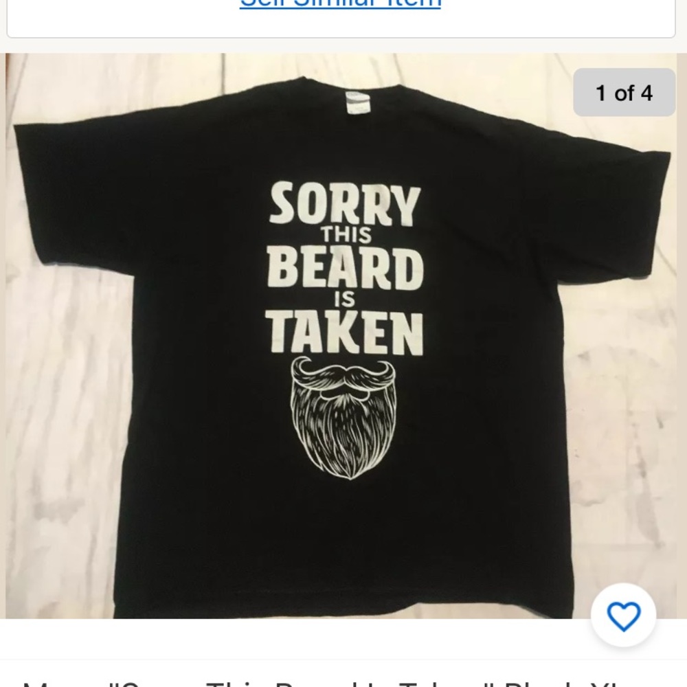 Mens "Sorry This Beard‎ Is Taken" Black XL T-Shirt